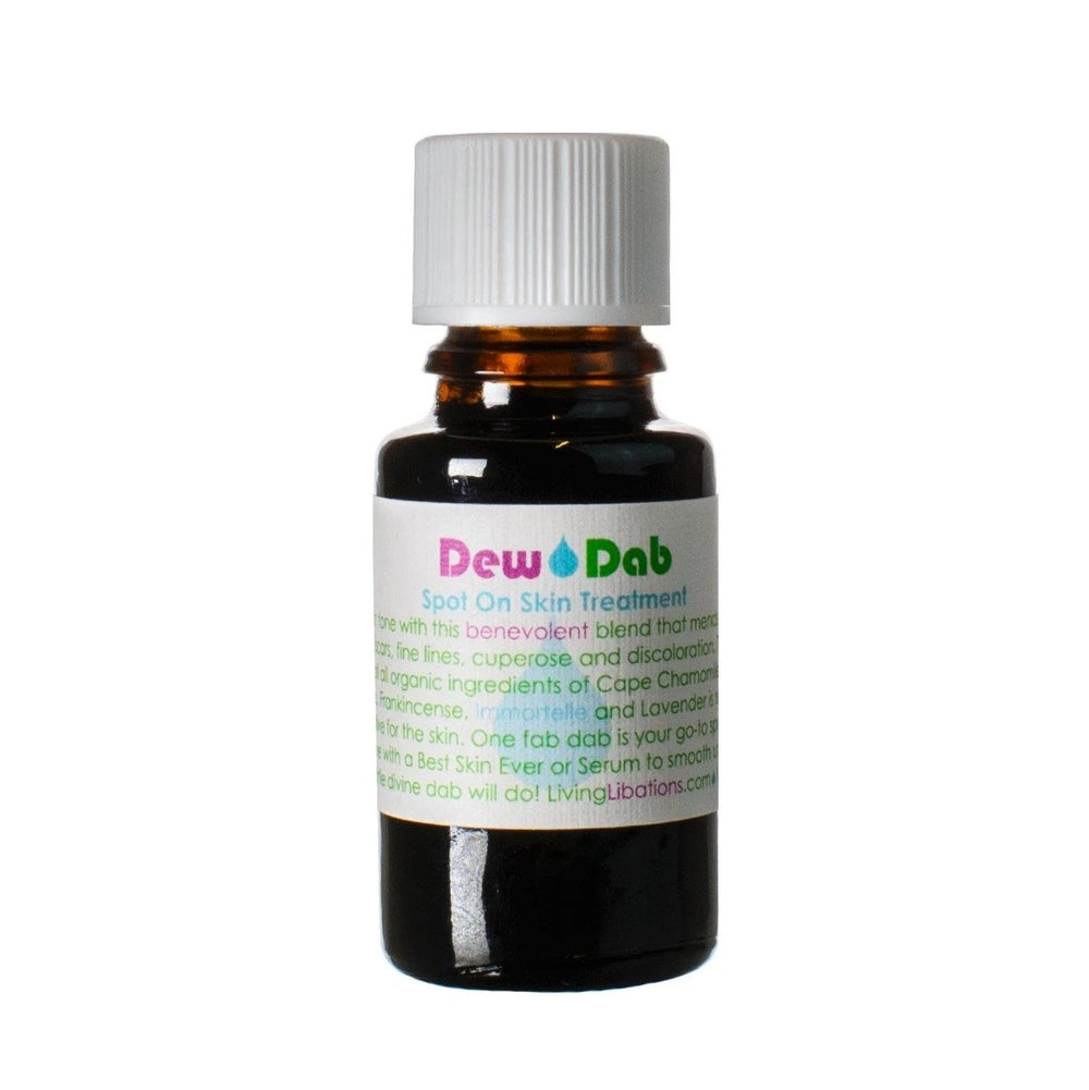Living Libations Dew Dab serum in glass bottle. 5ml