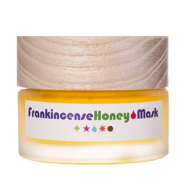 Living Libations Frankincense Honey Mask in glass jar. 30ml