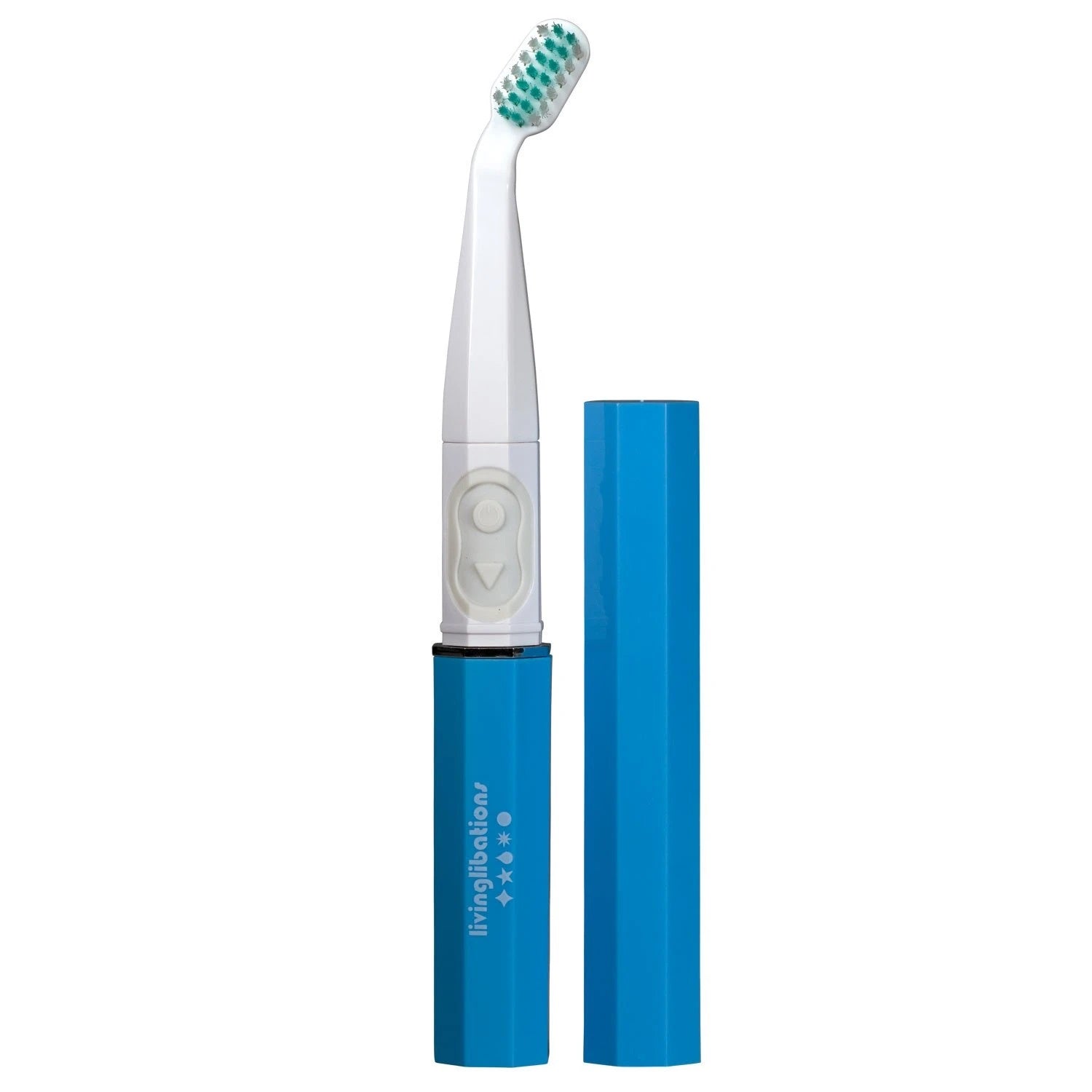 living libations sonic shine mini toothbrush blue