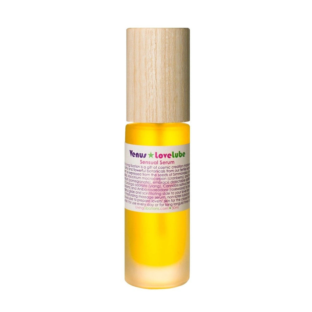 Living Libations Venus Love Lube with pomegranate, cranberry, and ylang essential oils. 30ml