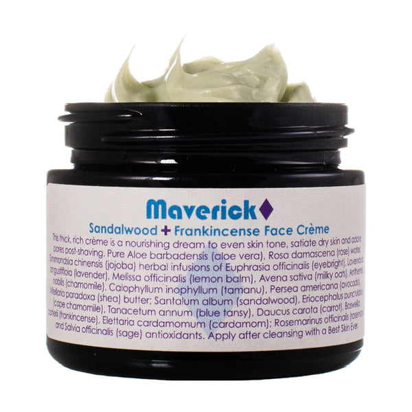 Living Libations Maverick Face Crème with nourishing botanicals and essential oils. 50ml