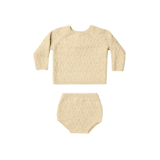 QUINCY MAE Mira Knit Set Heathered Yellow ALWAYS SHOW