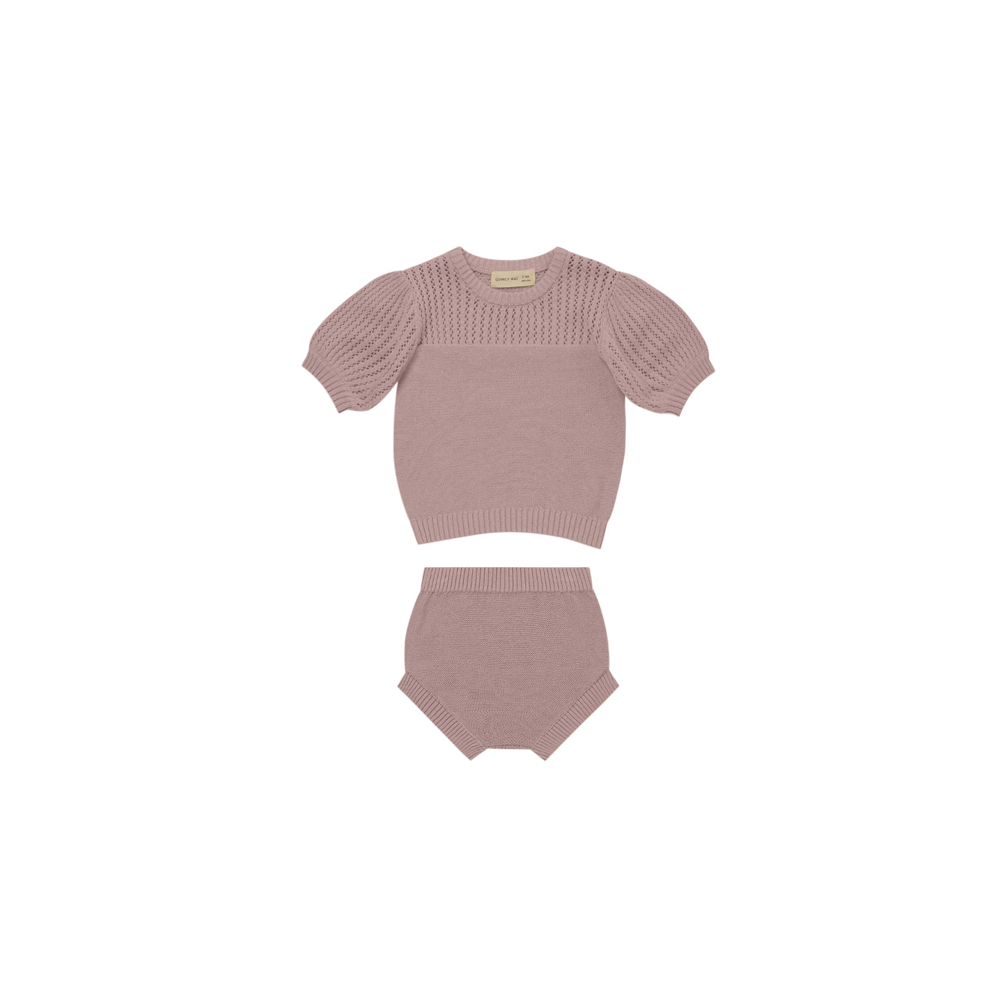 QUINCY MAE Pointelle Knit Set Lilac ALWAYS SHOW
