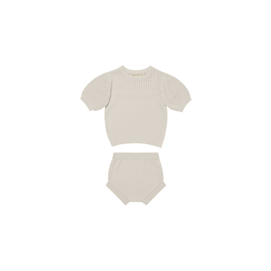 QUINCY MAE Pointelle Knit Set Natural ALWAYS SHOW