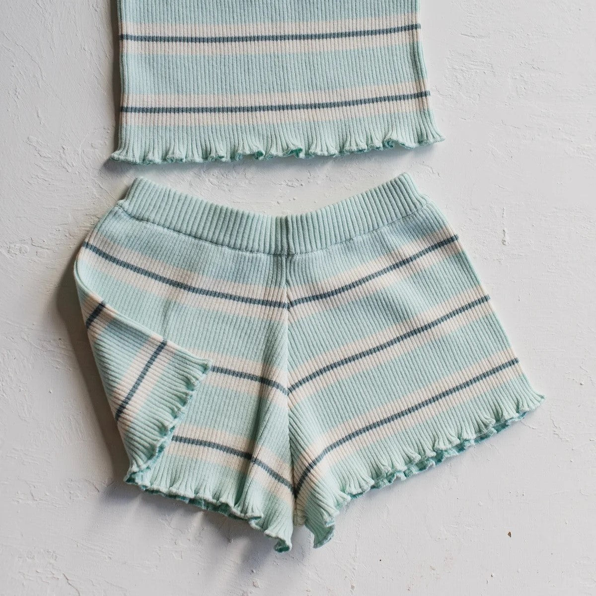 RAISED BY WATER Kealia Knit Set Striped Aqua ALWAYS SHOW