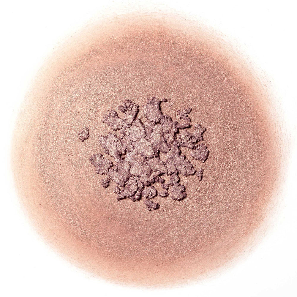 RITUEL DE FILLE Ash and Ember Eye Soot – Sigil, warm rosé champagne shimmer eyeshadow with golden sparks, velvety powder-cream texture, small jar, vegan.