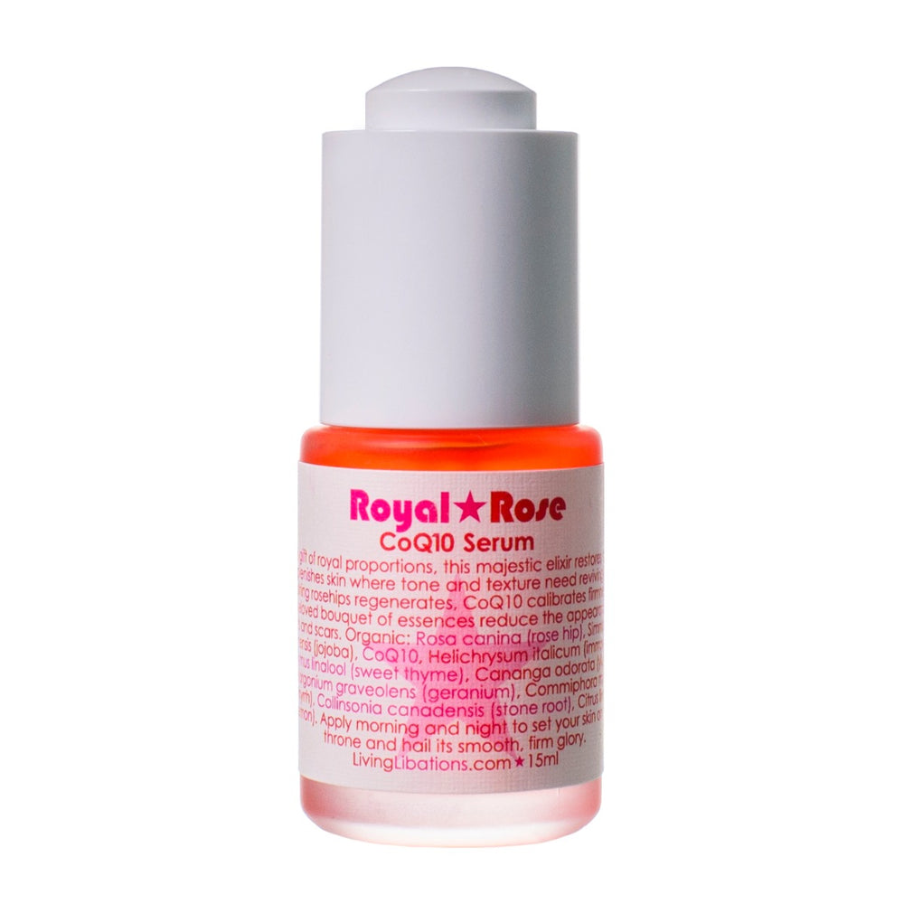 Living Libations Royal Rose CoQ10 Serum with rosehip and CoQ10. 15ml