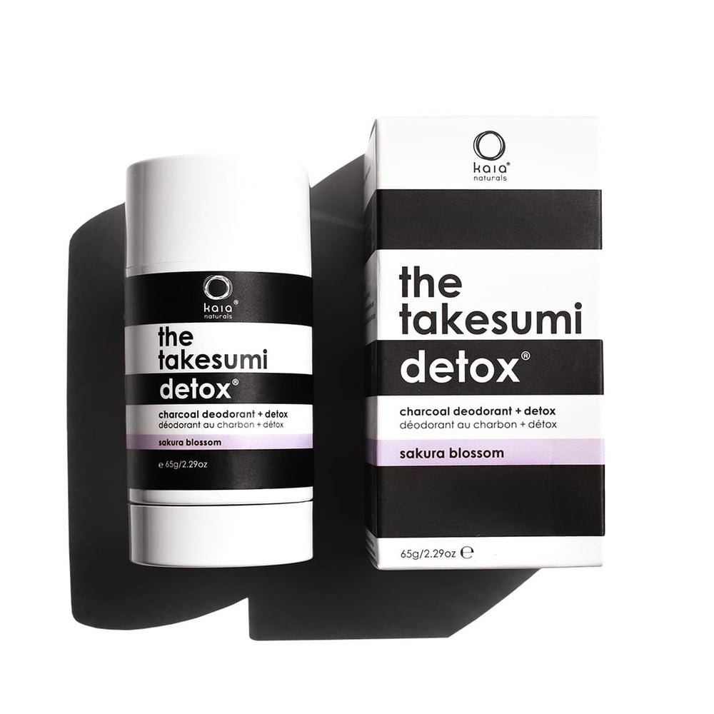 KAIA NATURALS Charcoal Deodorant Sakura Blossom – Aluminum and baking soda-free formula with activated charcoal, aloe vera, and a certified natural fragrance blend.